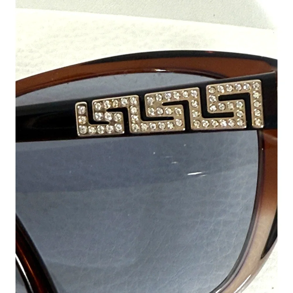Versace 4264-B 57016 Sunglasses Frames Only, Brown Greca, 140mm, Made In Italy